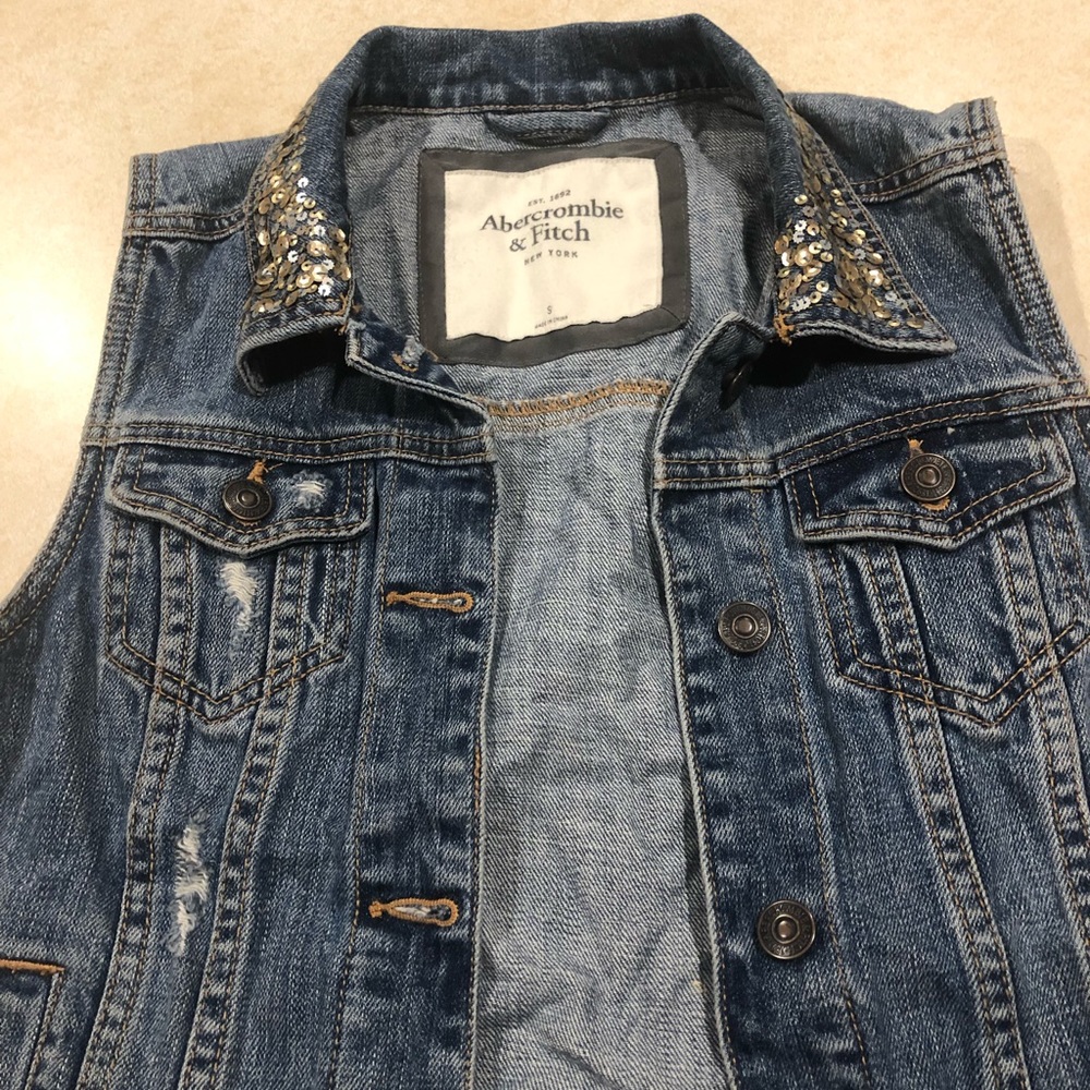A&F Jean Silver toned Sequin Vest